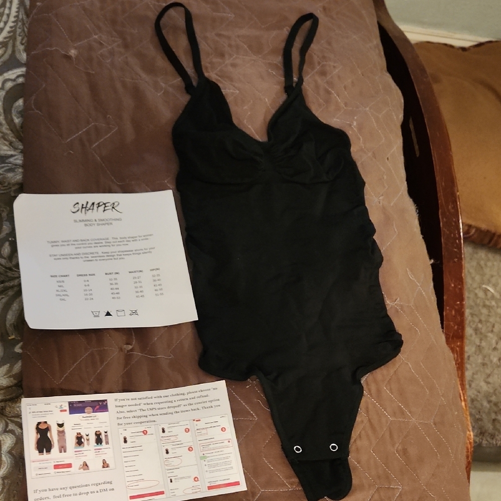 Black Shapewear Bodysuit with Classic Cut
